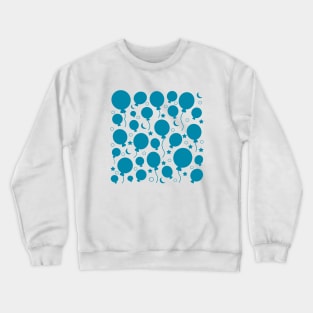 Blue festive party balloons pattern design Crewneck Sweatshirt